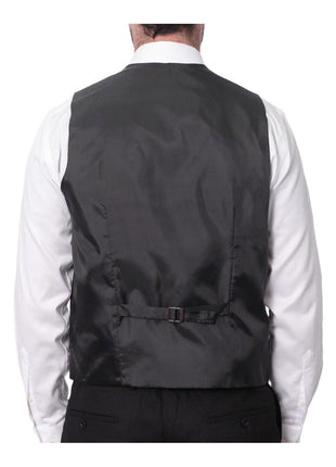 Cemden TWO PIECE SUITS Cemden Mens Slim Fit Solid Black 1-button 3-piece Tuxedo Suit With Shimmer Lapel