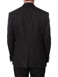 Thumbnail for Cemden TWO PIECE SUITS Cemden Mens Slim Fit Solid Black 1-button 3-piece Tuxedo Suit With Shimmer Lapel