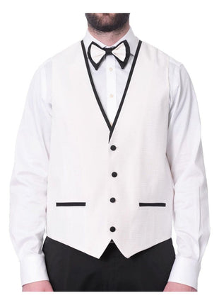 Cemden TWO PIECE SUITS Cemden Mens Slim Fit Solid White 1-button 3 Piece Tuxedo Suit With Peak Lapels