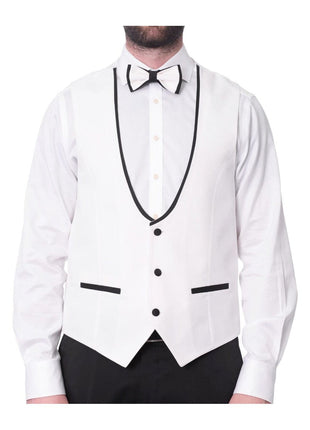 Cemden TWO PIECE SUITS Cemden Mens Slim Fit Solid White 1-button 3 Piece Tuxedo Suit With Shawl Lapels