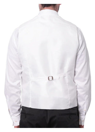 Cemden TWO PIECE SUITS Cemden Mens Slim Fit Solid White 1-button 3 Piece Tuxedo Suit With Shawl Lapels