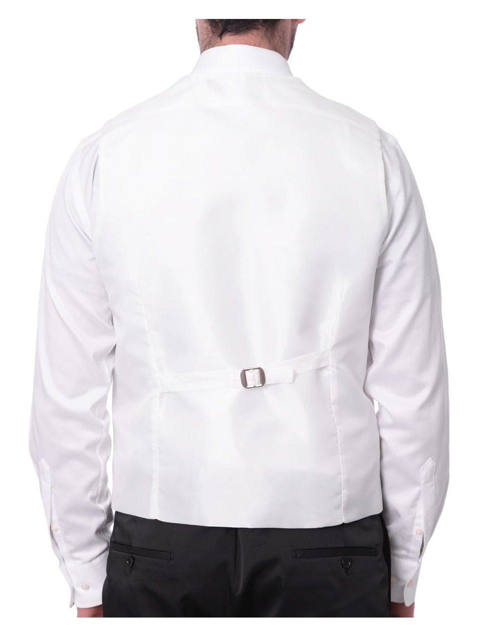 Cemden TWO PIECE SUITS Cemden Mens Slim Fit Solid White 1-button 3 Piece Tuxedo Suit With Shawl Lapels