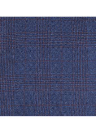 Centrion SUITS Centrion Mens Blue Plaid Regular Fit 100% Wool 2 Button Suit