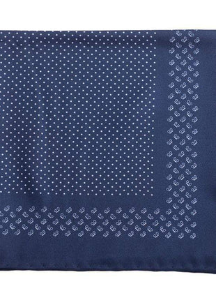 Cesare Attolini Pocket Squares Cesare Attolini Blue Polka Dot Motif Silk Pocket Square Handmade In Italy