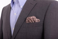 Thumbnail for Cesare Attolini Pocket Squares Cesare Attolini Brown Paisley Motif Pocket Square Handmade In Italy