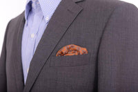 Thumbnail for Cesare Attolini Pocket Squares Cesare Attolini Brown Paisley Teardrop Pocket Square Handmade In Italy