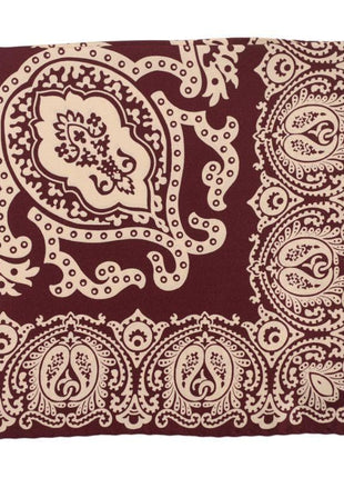 Cesare Attolini Pocket Squares Cesare Attolini Burgundy Damask Silk Pocket Square Handmade In Italy