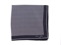 Thumbnail for Cesare Attolini Pocket Squares Cesare Attolini Navy & White Houndstooth Pocket Square Handmade In Italy