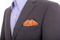 Thumbnail for Cesare Attolini Pocket Squares Cesare Attolini Orange Oval Motif Silk Pocket Square Handmade In Italy