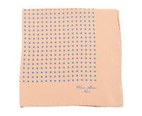 Thumbnail for Cesare Attolini Pocket Squares Cesare Attolini Pale Yellow With Blue Polka Dot Silk Pocket Square