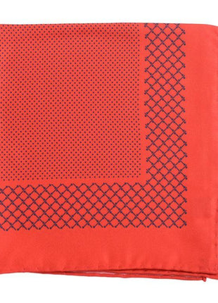 Cesare Attolini Pocket Squares Cesare Attolini Red Polka Dot & Crisscross Silk Pocket Square Handmade In Italy