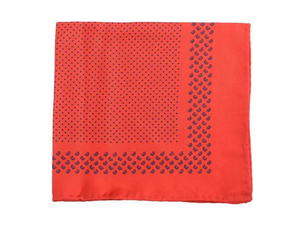 Cesare Attolini Pocket Squares Cesare Attolini Red Polka Dot Motif Silk Pocket Square Handmade In Italy