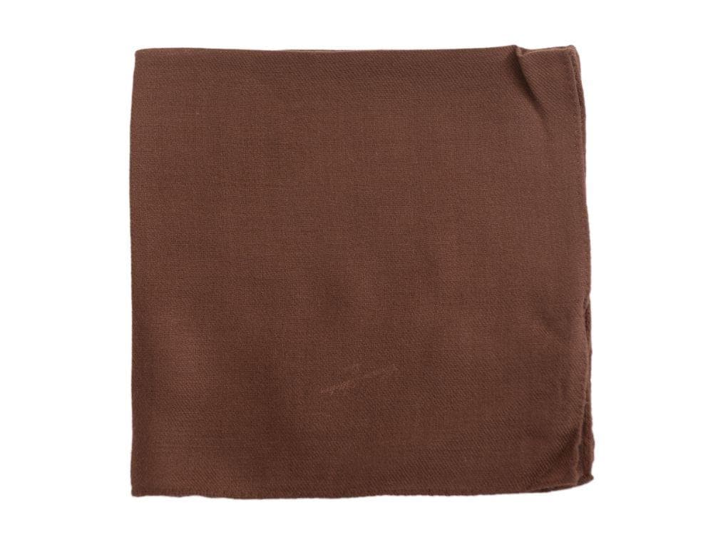 Cesare Attolini Pocket Squares Cesare Attolini Solid Brown Cashmere Pocket Square Handmade In Italy