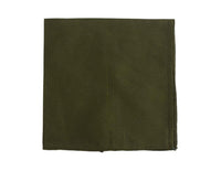 Thumbnail for Cesare Attolini Pocket Squares Cesare Attolini Solid Dark Green Silk Pocket Square Handmade In Italy