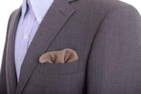 Thumbnail for Cesare Attolini Pocket Squares Cesare Attolini Solid Taupe Cashmere Pocket Square Handmade In Italy