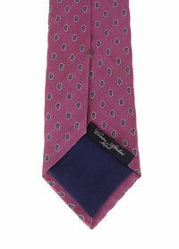 Thumbnail for Cesare Attolini Ties For Amazon Cesare Attolini Napoli Mens Pink Green Paisley Motif Handmade Silk Necktie