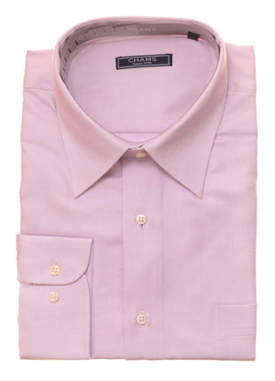 Chams SHIRTS 17 32/33 Chams Classic Fit Light Purple Twill Fine Combed Cotton Dress Shirt
