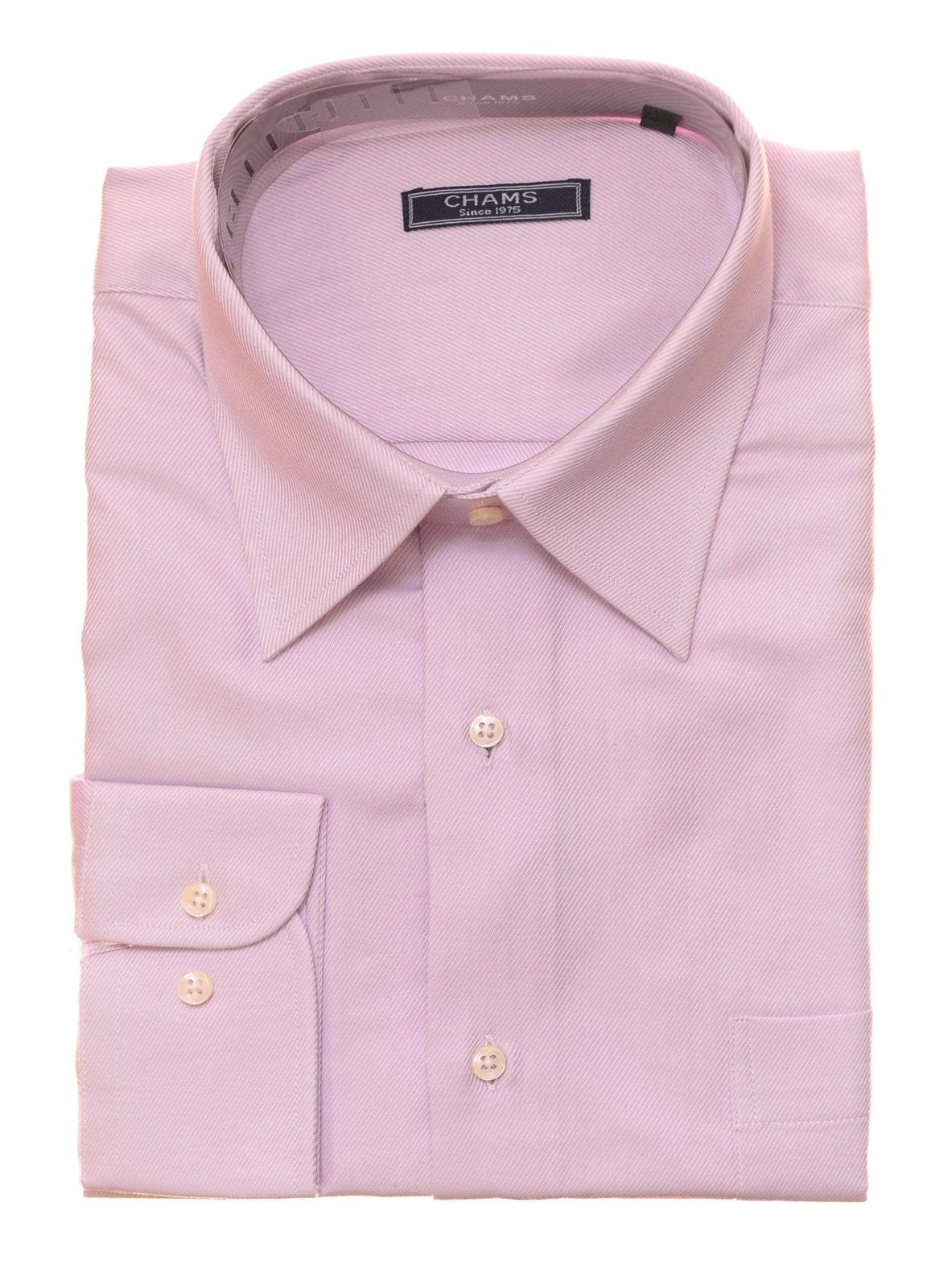 Chams SHIRTS 17 32/33 Chams Classic Fit Light Purple Twill Fine Combed Cotton Dress Shirt