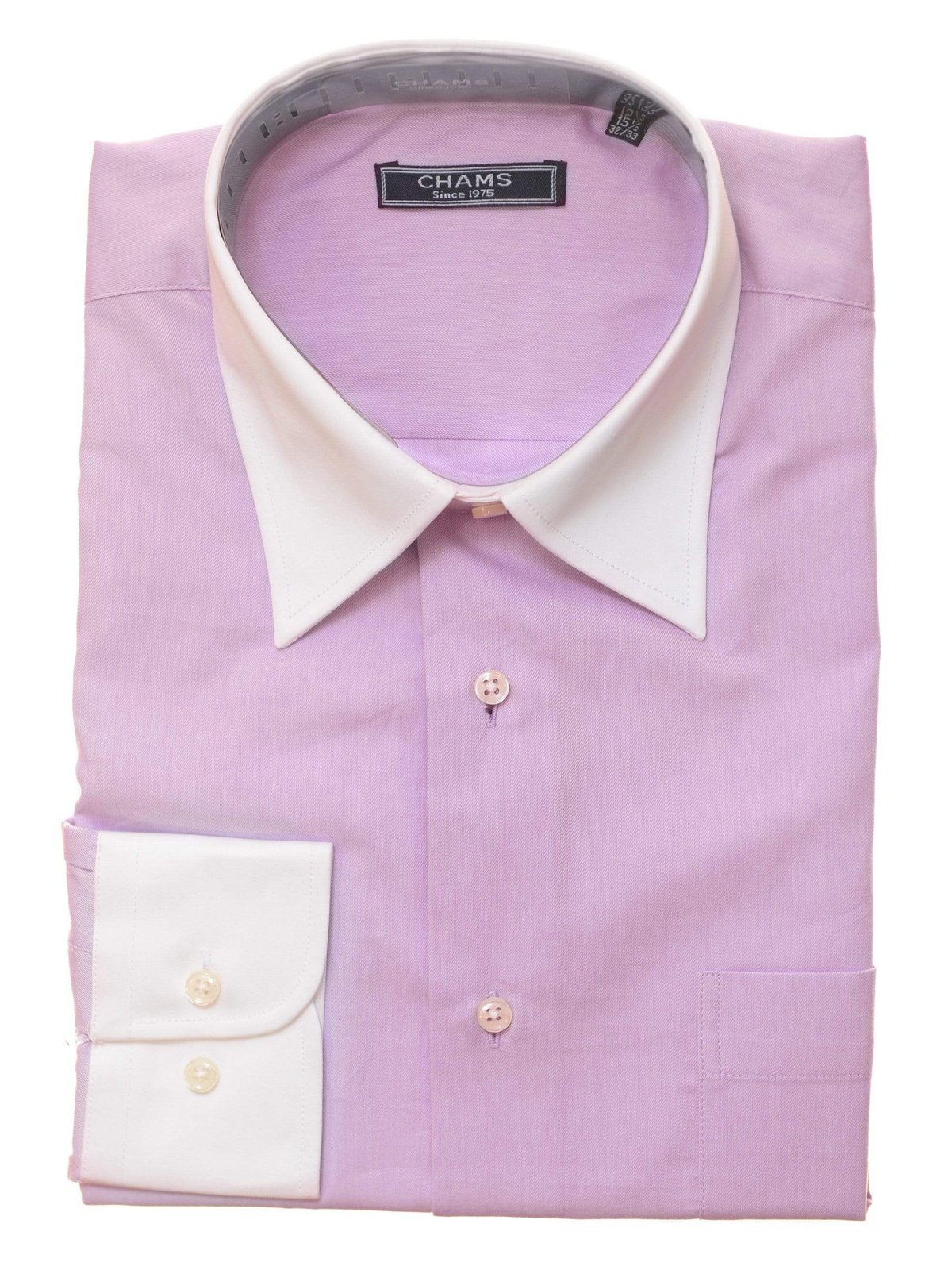 Chams SHIRTS Chams Classic Fit Light Purple Twill Fine Combed Cotton Dress Shirt