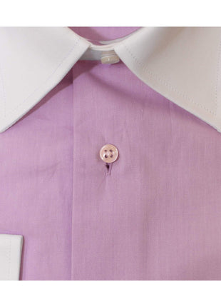 Chams SHIRTS Chams Classic Fit Light Purple Twill Fine Combed Cotton Dress Shirt