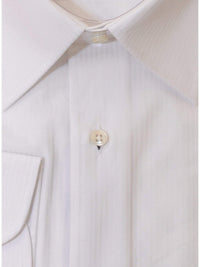 Thumbnail for Chams SHIRTS Chams Classic Fit White Tonal Pinstriped Soft Cotton Dress Shirt