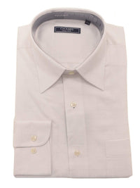 Thumbnail for Chams SHIRTS Chams Classic Fit White Tonal Plaid Fine Combed Cotton Dress Shirt