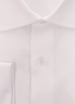 Christopher Lena Bestselling Items Mens Classic Fit White Textured French Cuff Wrinkle Free Cotton Dress Shirt