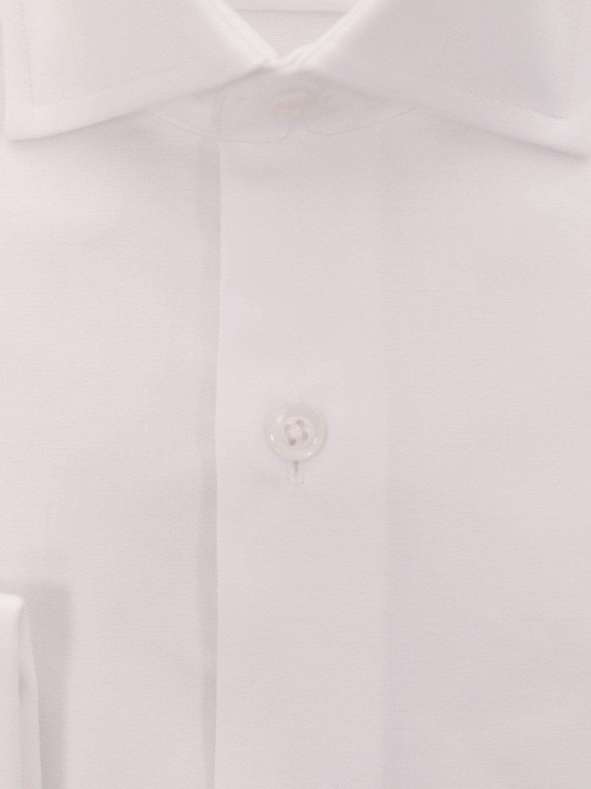 Christopher Lena Bestselling Items Slim Fit Solid White French Cuff Wrinkle Free 80&#39;s 2ply Cotton Dress Shirt