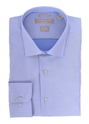 Christopher Lena SHIRTS Mens Slim Fit Solid Spread Collar Cotton Wrinkle Free Dress Shirt
