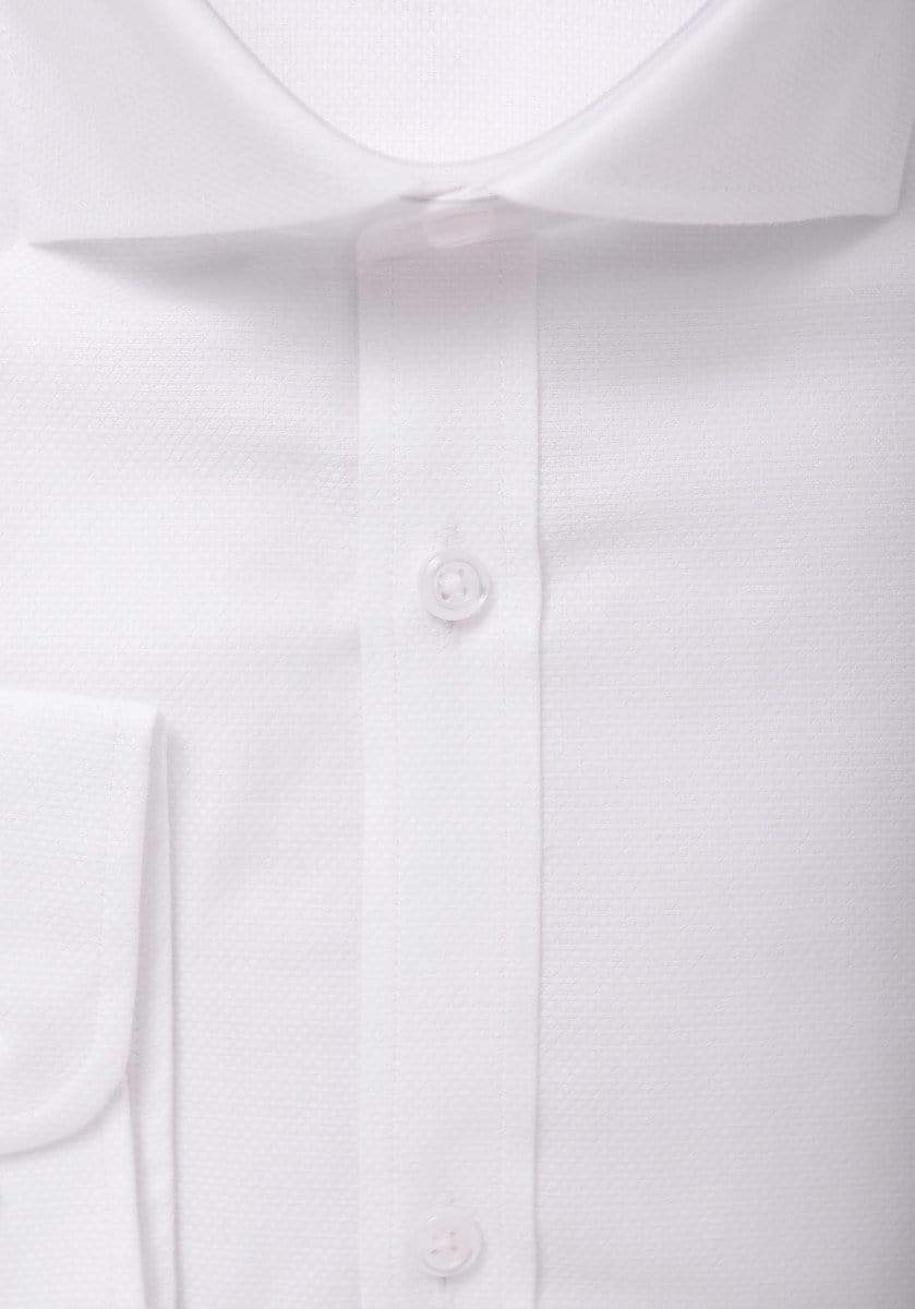 Christopher Morris Boys Bestselling Items Christopher Morris Boys Slim Fit White Textured 100% Cotton Dress Shirt