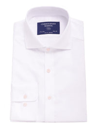 Thumbnail for Christopher Morris Mens Bestselling Shirts 14 1/2 32/33 Christopher Morris Men's 100% Cotton Solid White Non-Iron Slim Fit Dress Shirt
