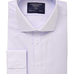 Christopher Morris Mens Bestselling Shirts 14 1/2 / 32/33 Christopher Morris Mens 100% Cotton Solid Blue Slim Fit Wrinkle Free Dress Shirt