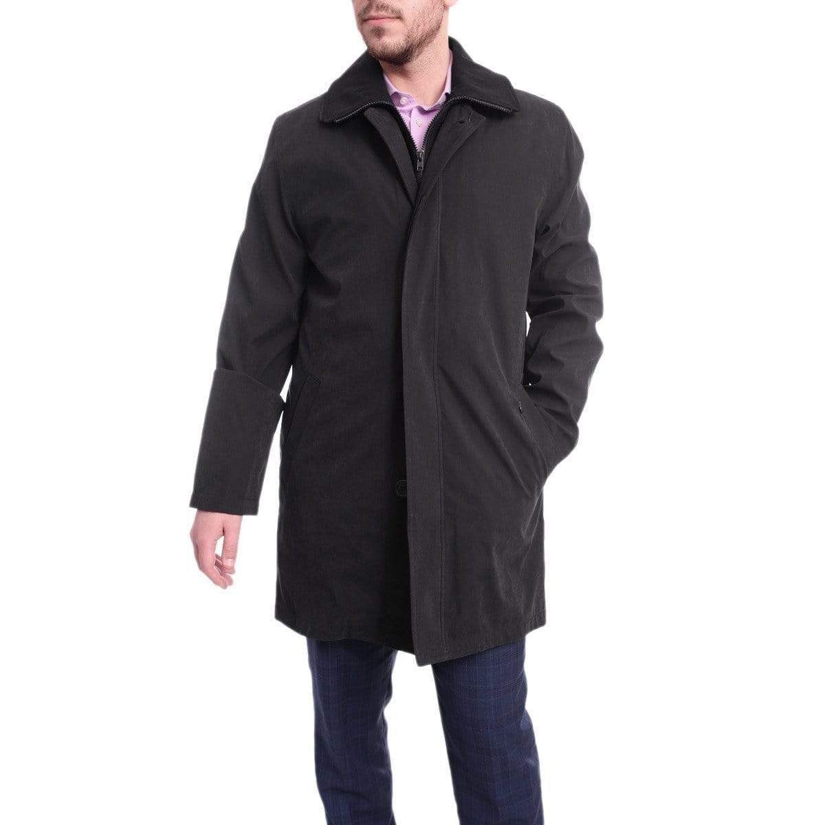 Cianni Cellini Dress Coats 36S Men&#39;s Rain-proof Iconic Black Trench Coat Jacket With Removable Liner