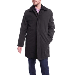 Men's Rain-proof Iconic Black Trench Coat Jacket With Removable