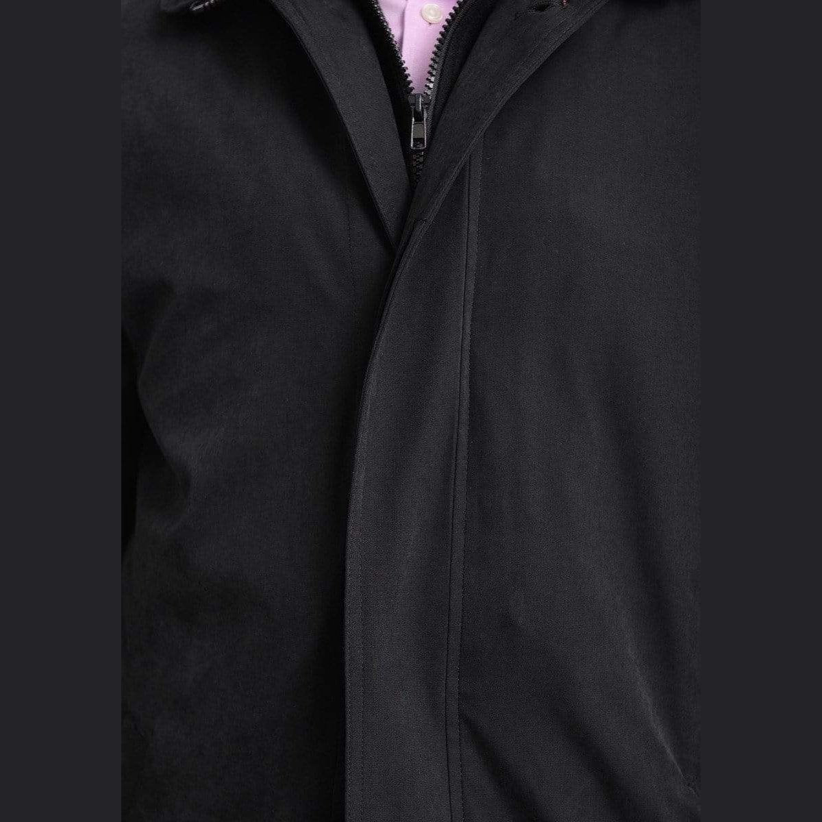 Men's Rain-proof Iconic Black Trench Coat Jacket With Removable Liner