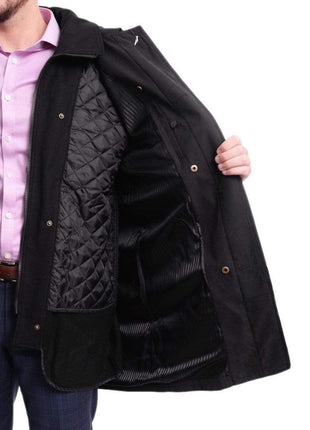 Cianni Cellini Dress Coats Men's Rain-proof Iconic Black Trench Coat Jacket With Removable Liner
