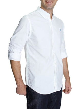 Club Room SHIRTS L Club Room Mens Solid White 100% Cotton Fitted Dress Shirt