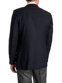 Thumbnail for back view of navy blue two button men's blazer