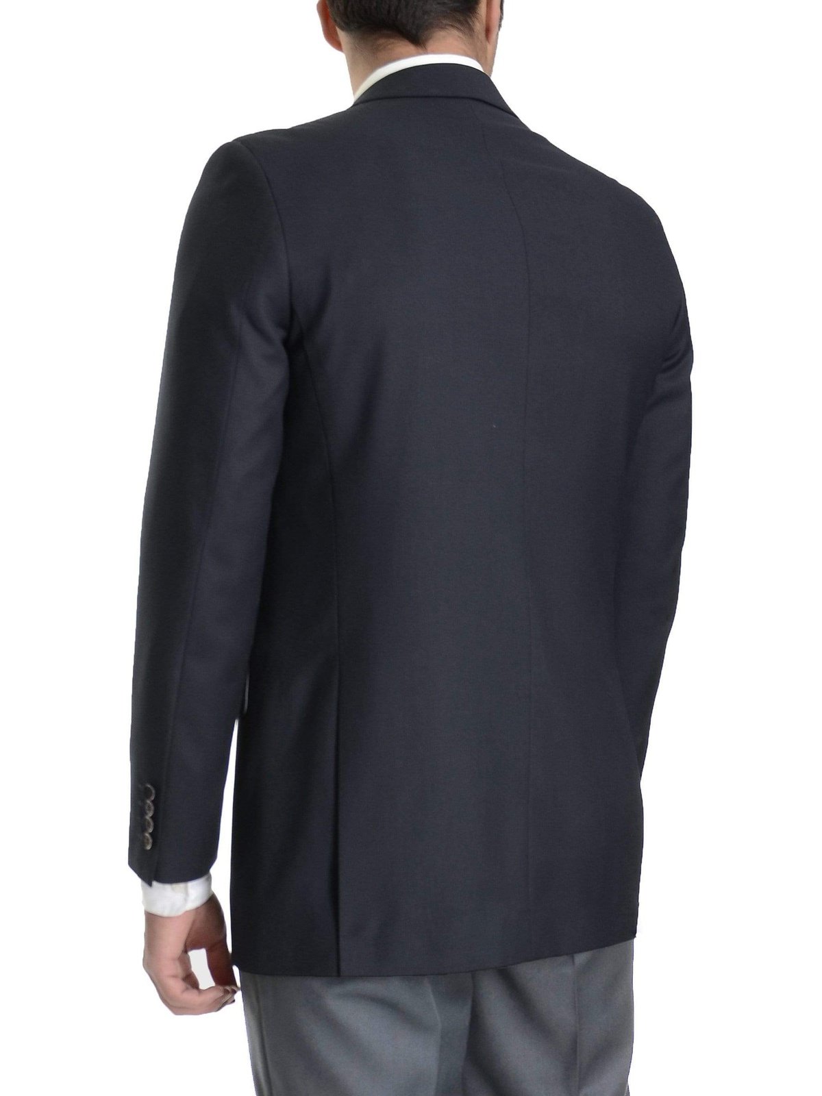 Mens Classic Fit Solid Navy Two Button Blazer, Navy / 50R Mens Classic Fit Solid Navy Two Button Blazer, Navy / 50R