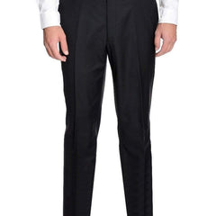 black classic fit flat front washable dress pants