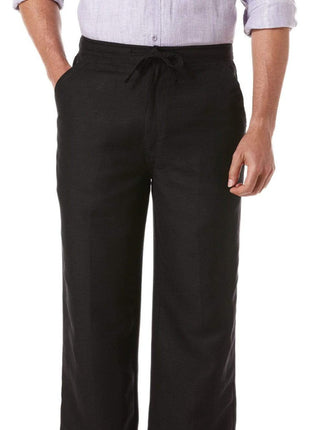 Cubavera PANTS 46X32 Cubavera Classic Fit Solid Black Washable Casual Pants With Drawstring Waistband