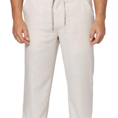 Cubavera Sale Pants 44X32 Cubavera Classic Fit Solid Khaki Flat Front Linen Blend Dress Pants