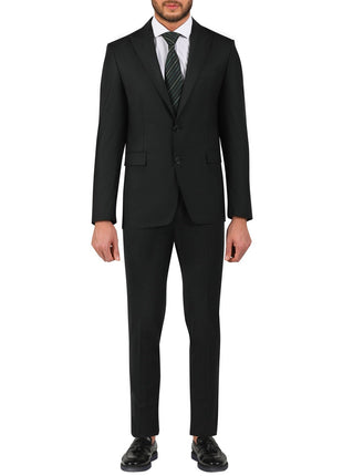 Di'nucci SUITS 34S Di'nucci Black Textured Peak Lapel Wool Suit