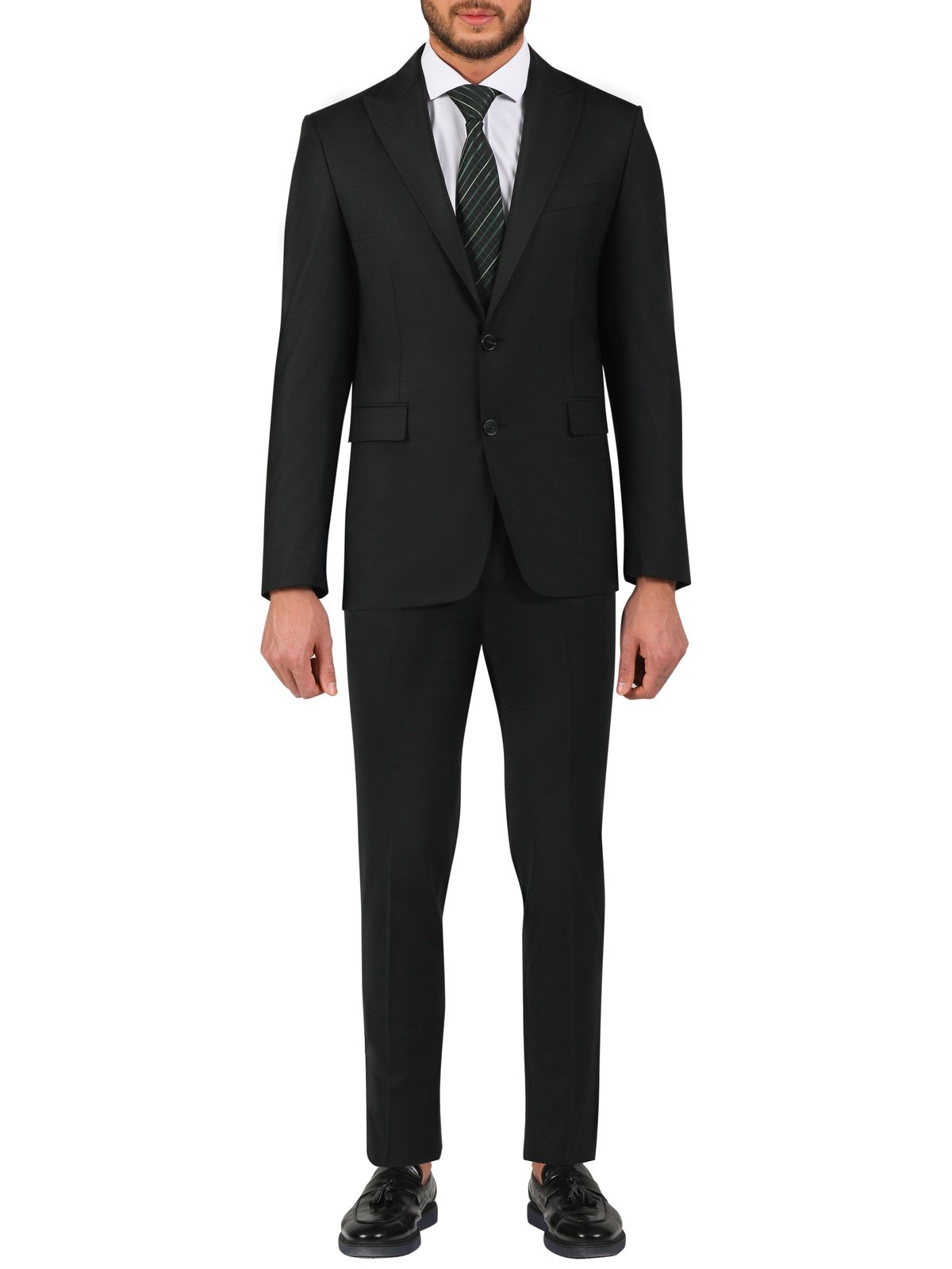 Shop Di'nucci Slim Fit Black 100% Wool Suit Shop Di'nucci Slim Fit Black 100% Wool Suit