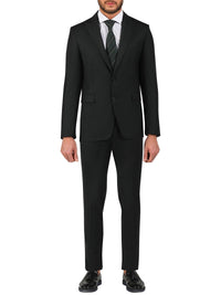 Thumbnail for Di'nucci SUITS 34S Di'nucci Black Textured Peak Lapel Wool Suit