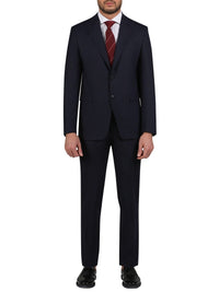 Thumbnail for Di'nucci SUITS 34S Di'nucci Navy With Burgundy Stripe Peak Lapel Wool Suit