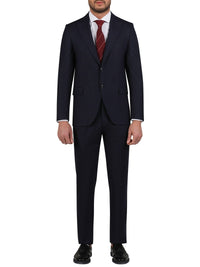 Thumbnail for Di'nucci SUITS 36S Di'nucci Navy With Purple Pinstripe Peak Lapel Wool Suit