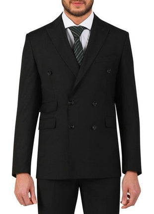 Di'nucci SUITS Di'nucci Black Textured Double Breasted Wool Suit