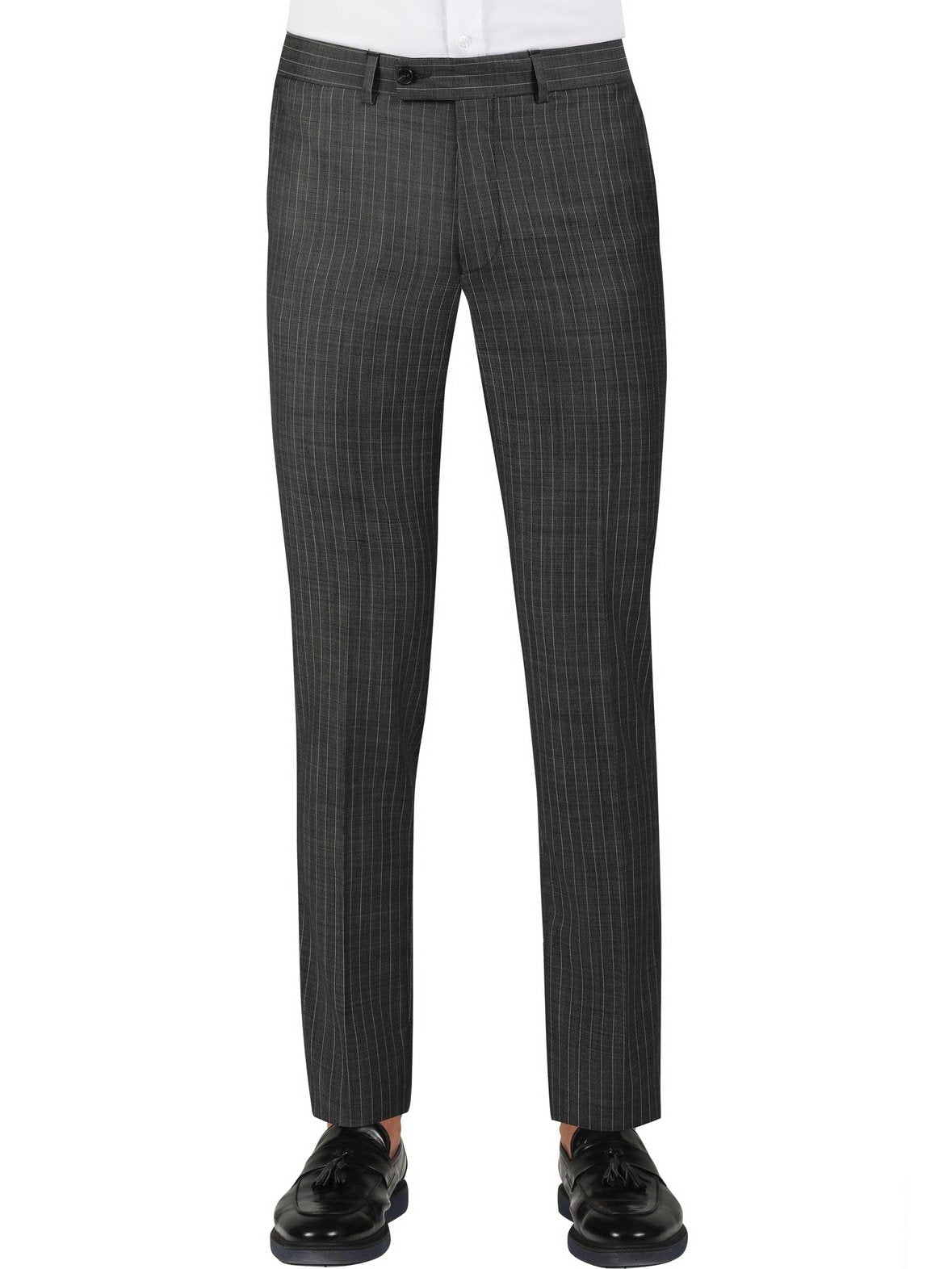 Di&#39;nucci SUITS Di&#39;nucci Gray With Light Blue Stripe Double Breasted Suit