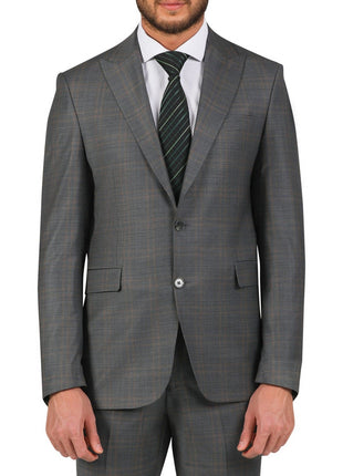 Di'nucci SUITS Di'nucci Gray With Light Gray Pinstripe Peak Lapel Wool Suit